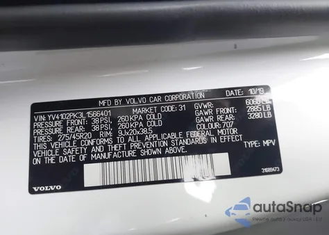 2020 Volvo Xc90 T5 Momentum 7 Passenger from USA, damaged, VIN YV4102PK3L1566401